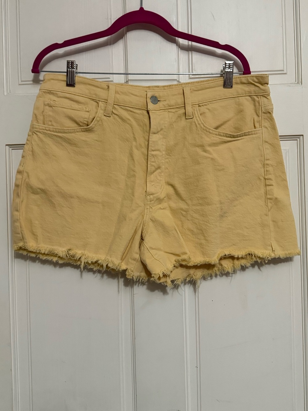 Joe's The Jessie Jean Yellow Frayed Hem Denim Shorts